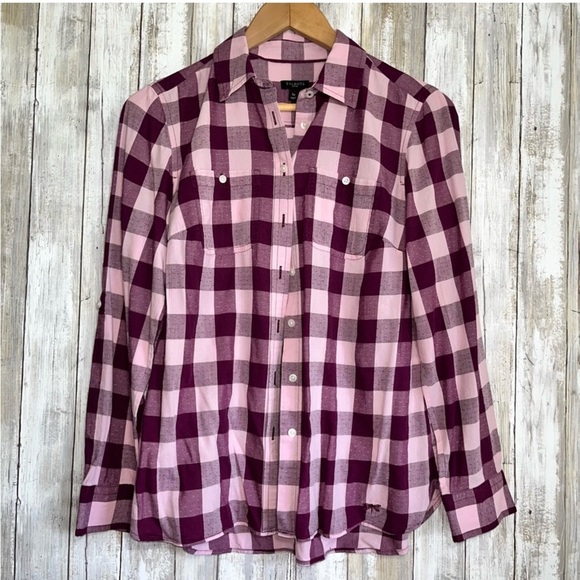 Talbots Tops - Talbots Purple Plaid Button Down